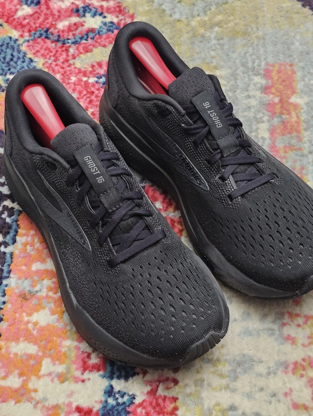 Brooks Ghost 16 Mens 7.5 Narrow Black Running Shoes 1204071D020 Sneakers